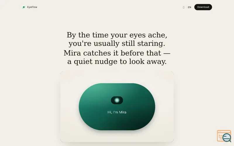 Screenshot of EyeFlow - Mira 的桌面陪伴空间