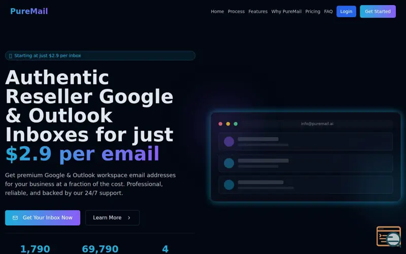 Screenshot of PureMail