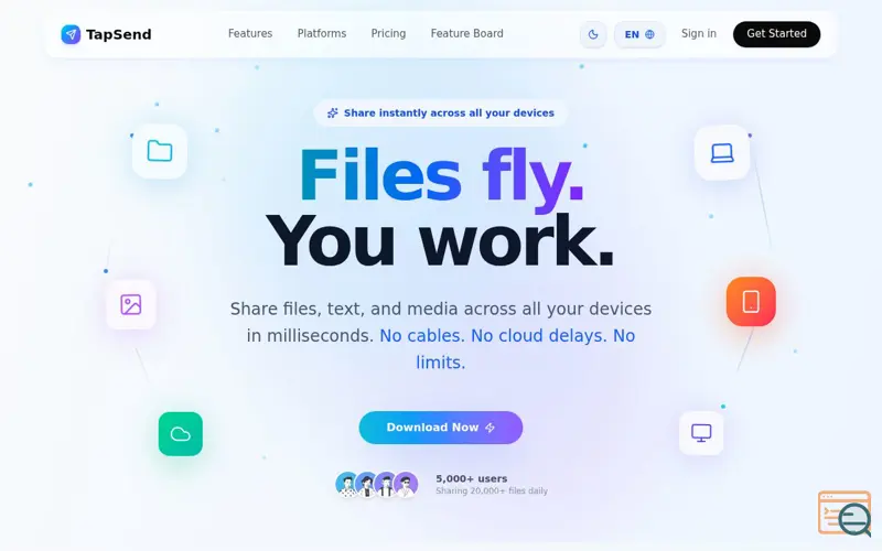 Screenshot of Tapsend