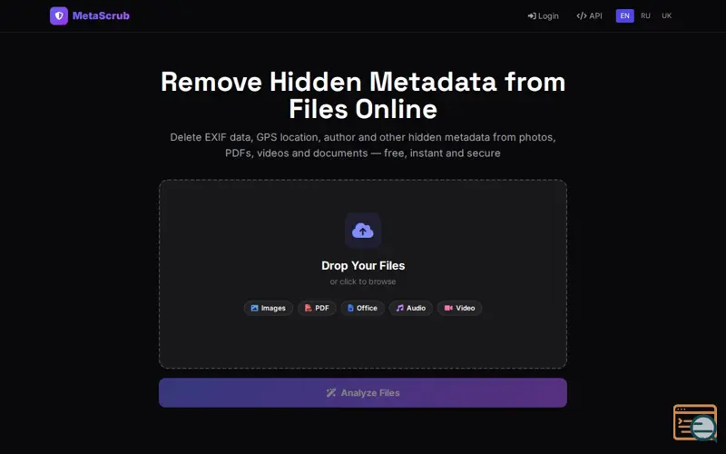 Screenshot of MetaScrub