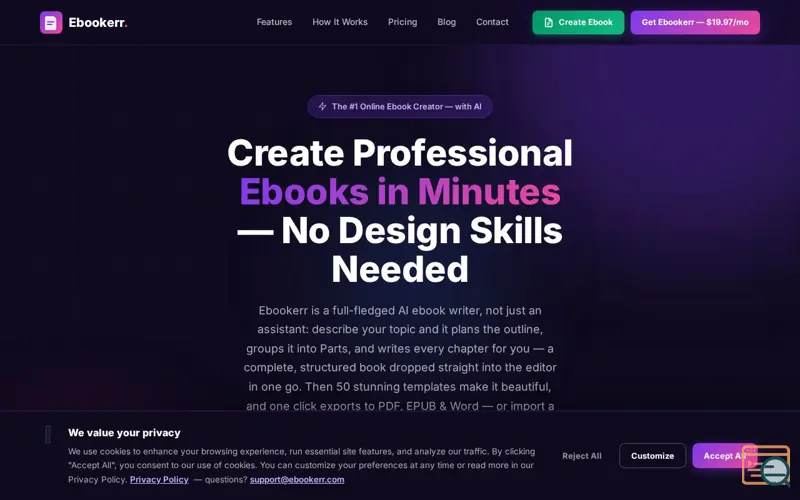 Screenshot of ebookerr - Your Ebook Creator 