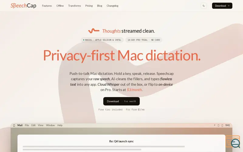 Screenshot of Speechcap