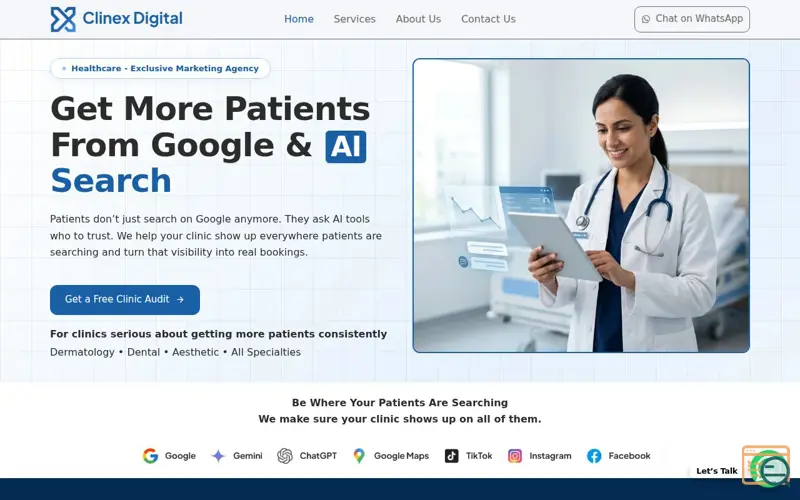 Screenshot of Clinex Digital