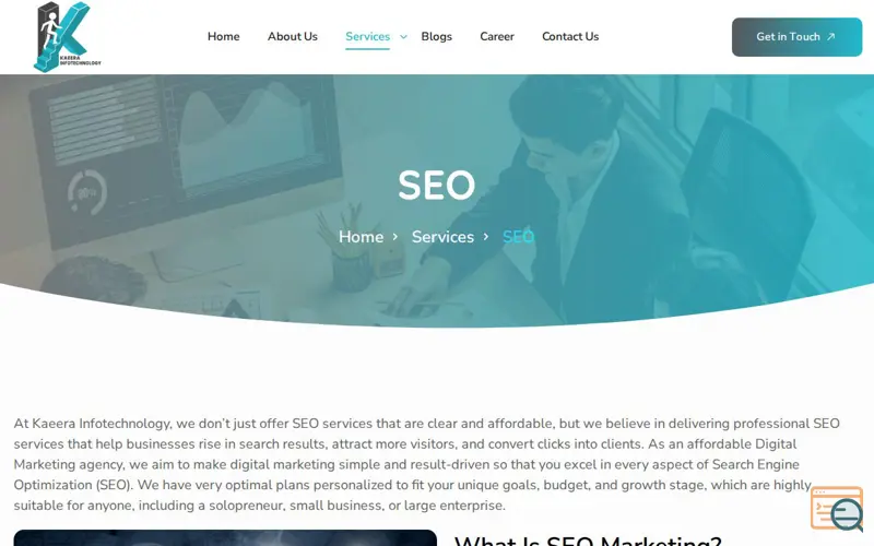 Screenshot of Kaeera Infotechnology