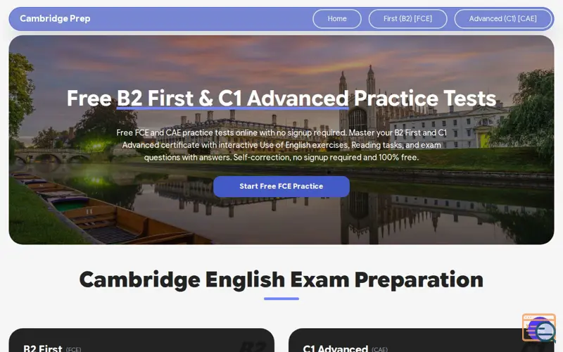 Screenshot of Cambridge Prep