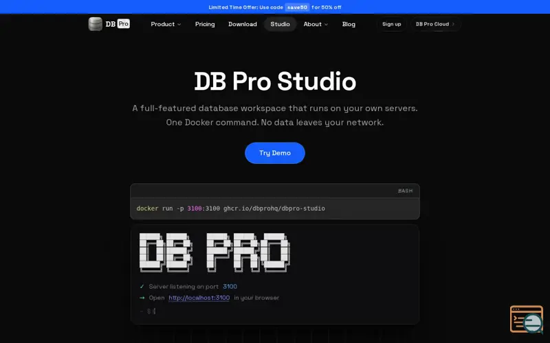 Screenshot of DB Pro Studio