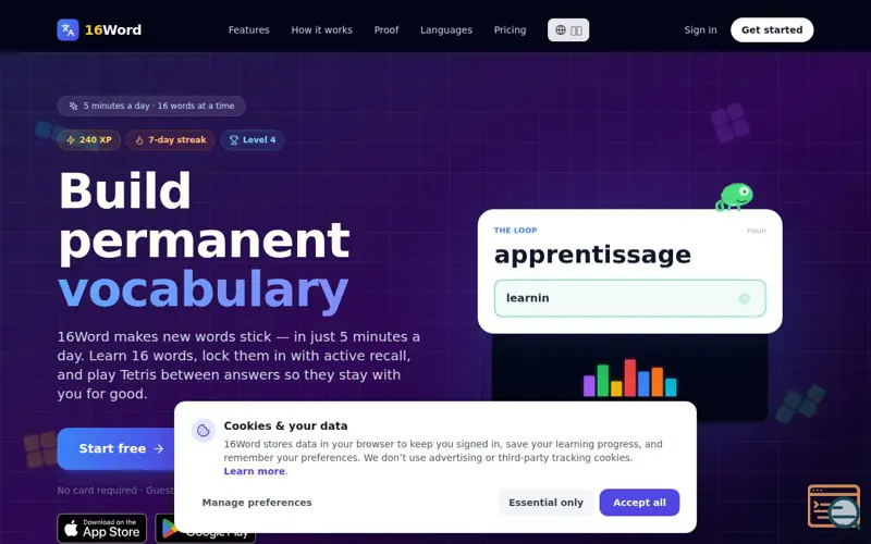 Screenshot of 16Word