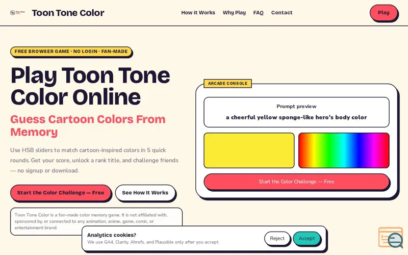 Screenshot of Toon Tone Color