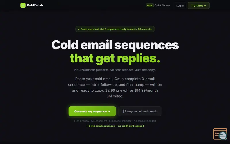 Screenshot of ColdPolish