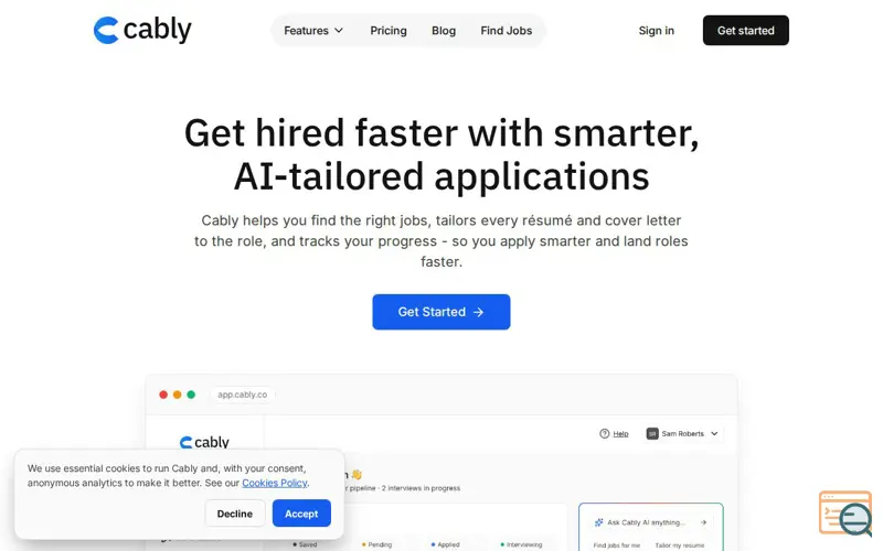 Screenshot of Cably