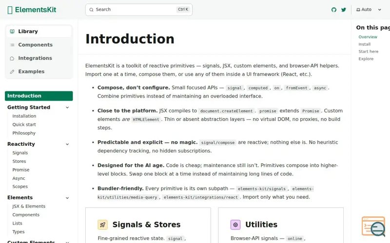Screenshot of ElementsKit