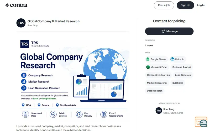 Screenshot of TRS Global Research