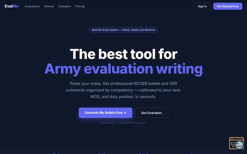 Screenshot of EvalMe