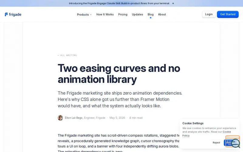 Screenshot of Frigade