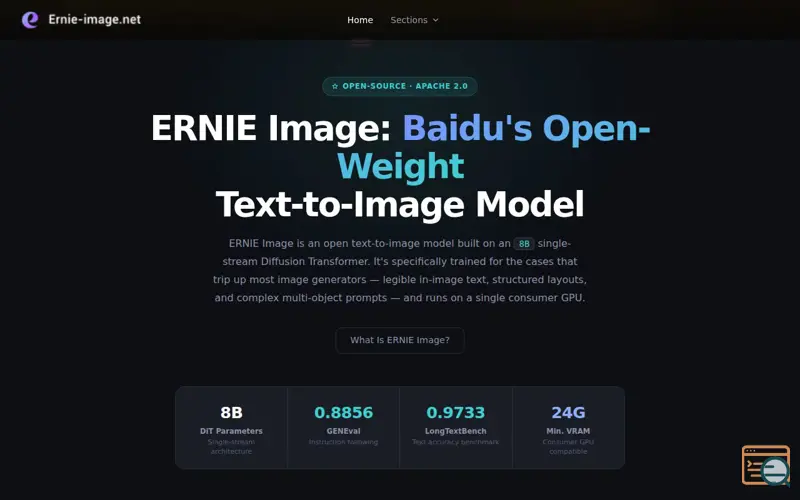 Screenshot of ERNIE Image