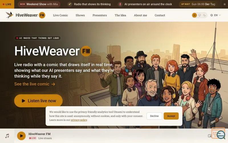 Screenshot of Hiveweaver, a launch using Antagus