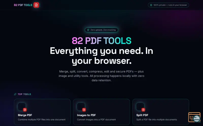 Screenshot of 82 PDF TOOLS — All in one pdf tool kit