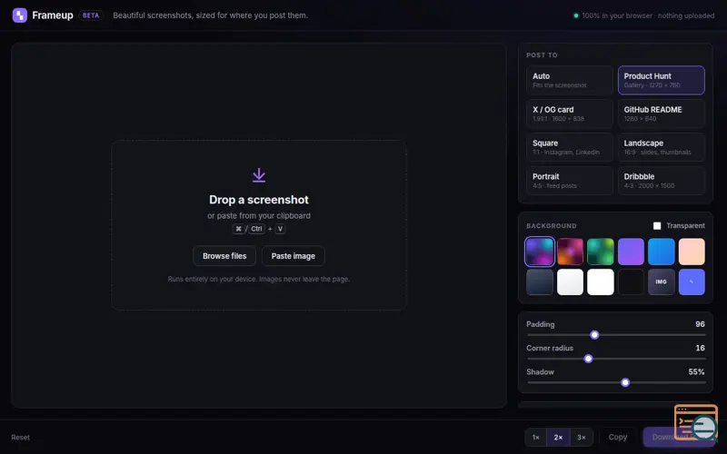 Screenshot of Frameup 