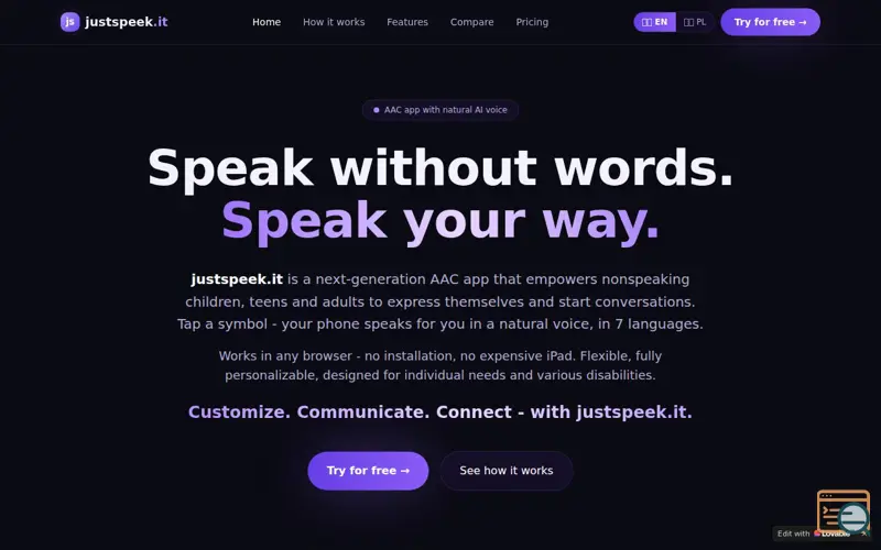 Screenshot of justspeek.it