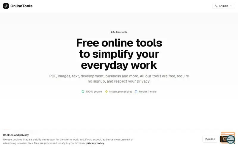 Screenshot of OnlineTools
