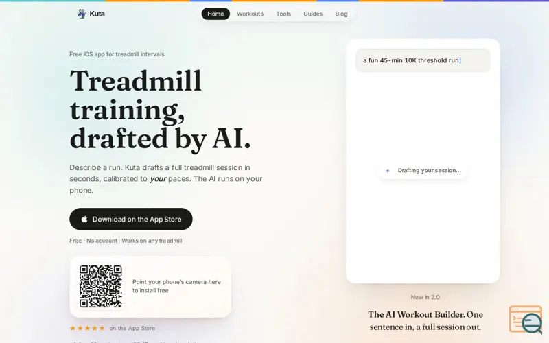 Screenshot of Kuta, a launch using Inleed