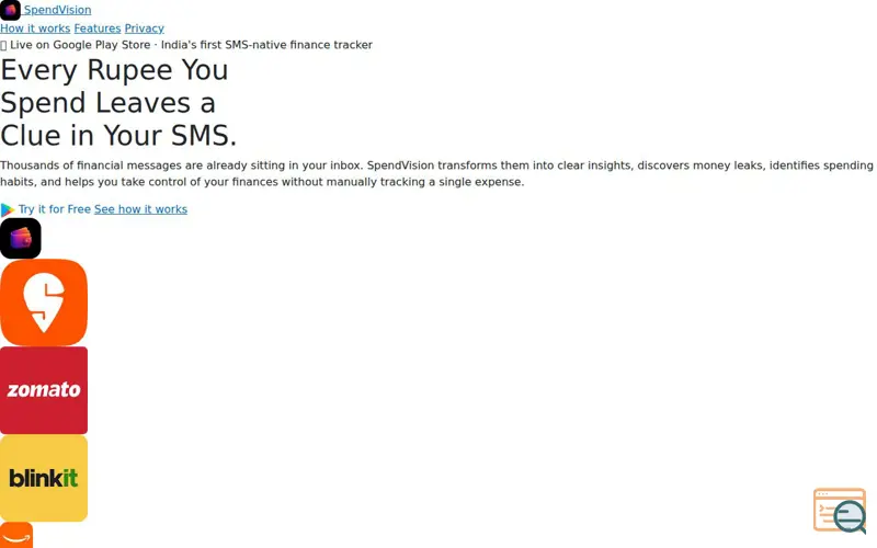 Screenshot of SpendVision — Every transaction tells a story
