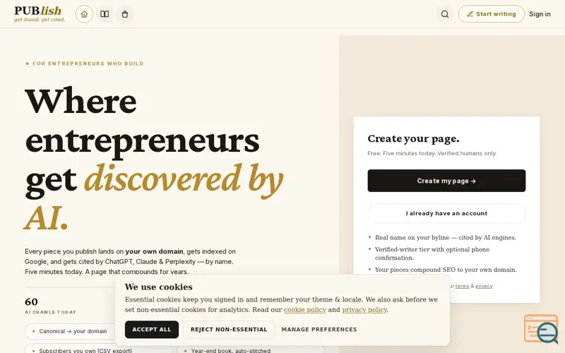 Screenshot of PUBlish