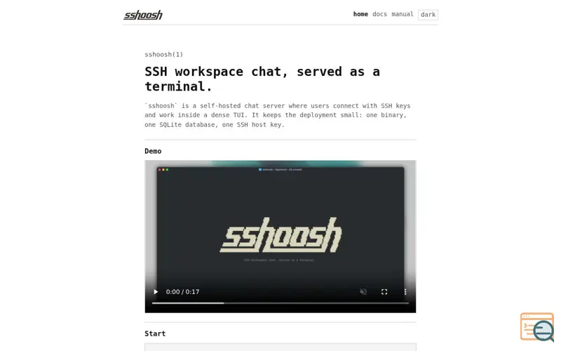 Screenshot of sshoosh