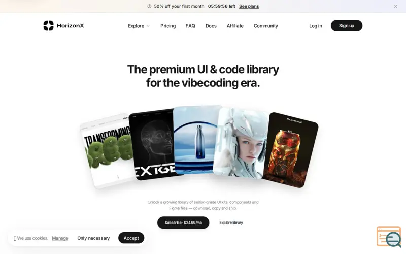 Screenshot of HorizonX