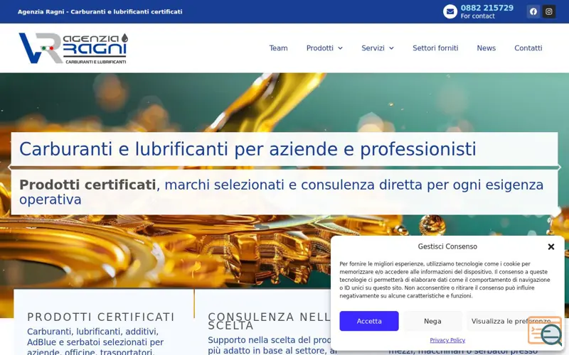 Screenshot of Agenzia Ragni | Carburanti, Lubrificanti