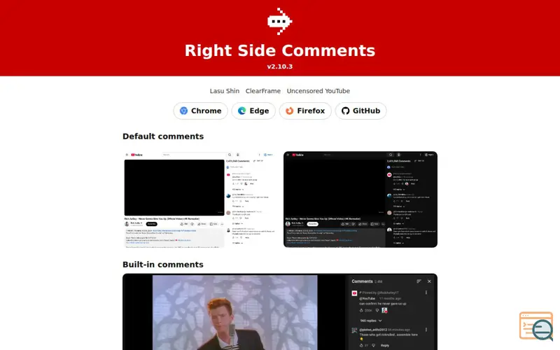 Screenshot of Right Side Comments
