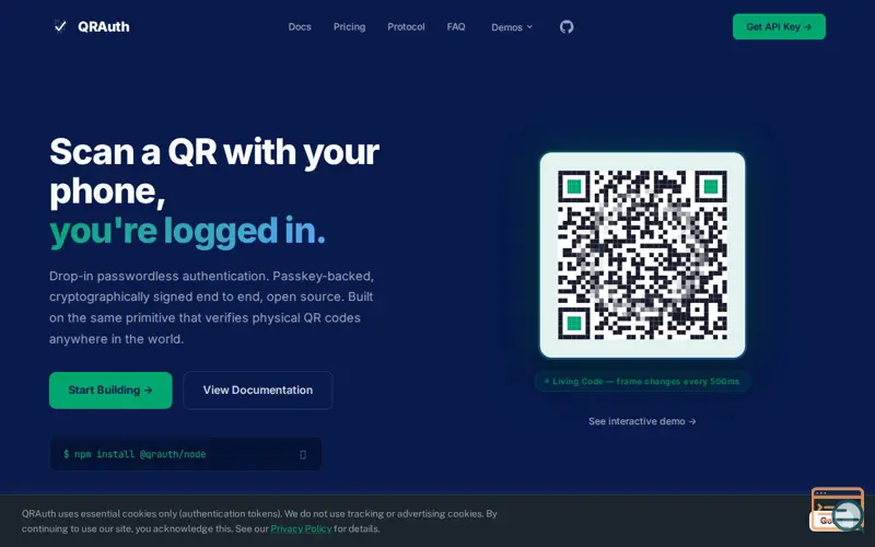 Screenshot of QRAuth