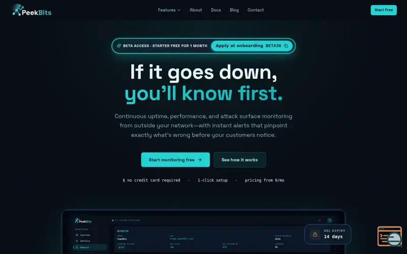 Screenshot of PeekBits