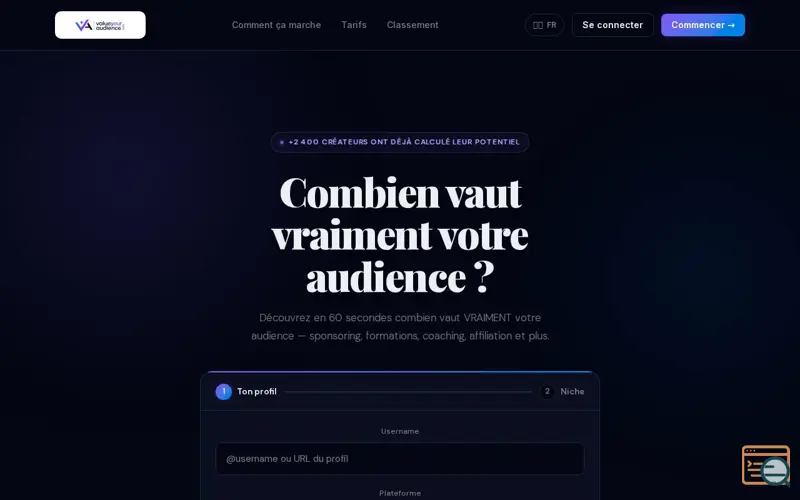 Screenshot of Value Your Audience