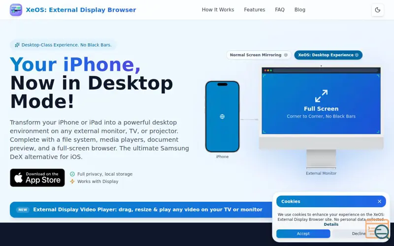 Screenshot of XeOS: External Display Browser v2