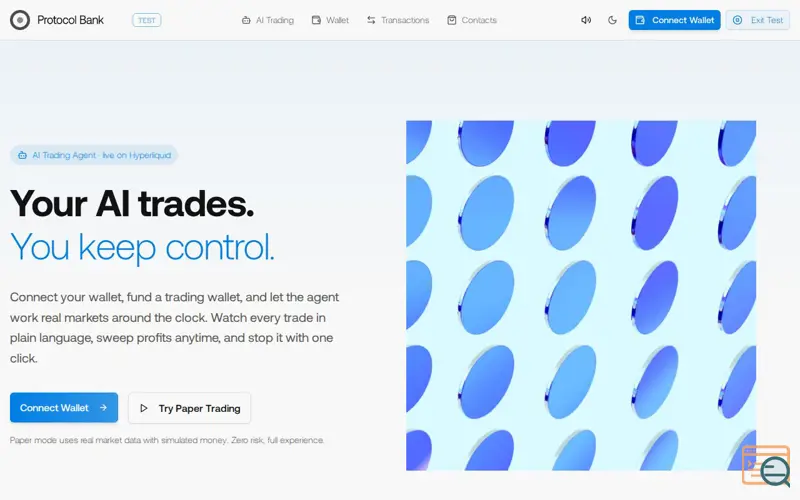 Screenshot of Protocol Bank