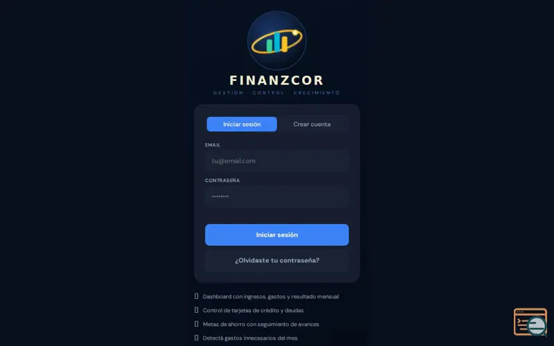 Screenshot of FinanzCor