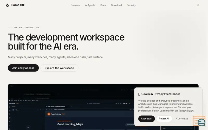 Screenshot of Flame IDE