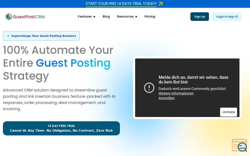 Screenshot of guestPostCRM