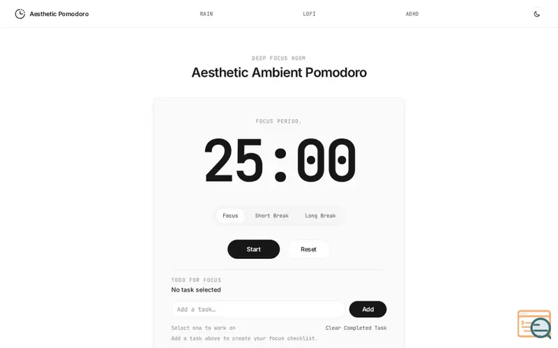 Screenshot of Aesthetic Pomodoro