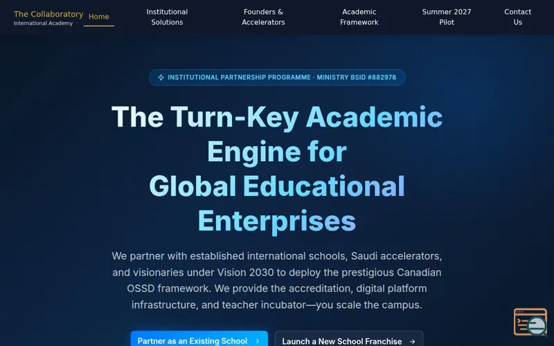 Screenshot of Collaboratory Academy Website