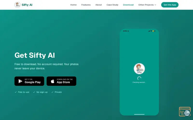 Screenshot of Sifty - Clean, Decluttered Gallery