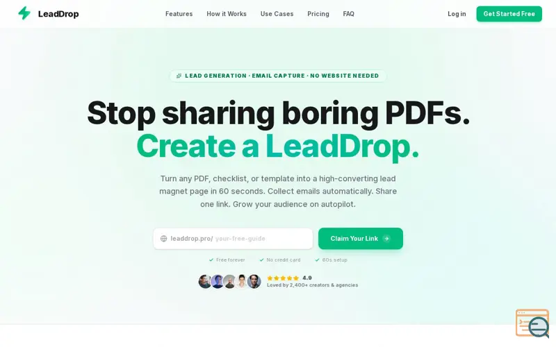 Screenshot of LeadDrop