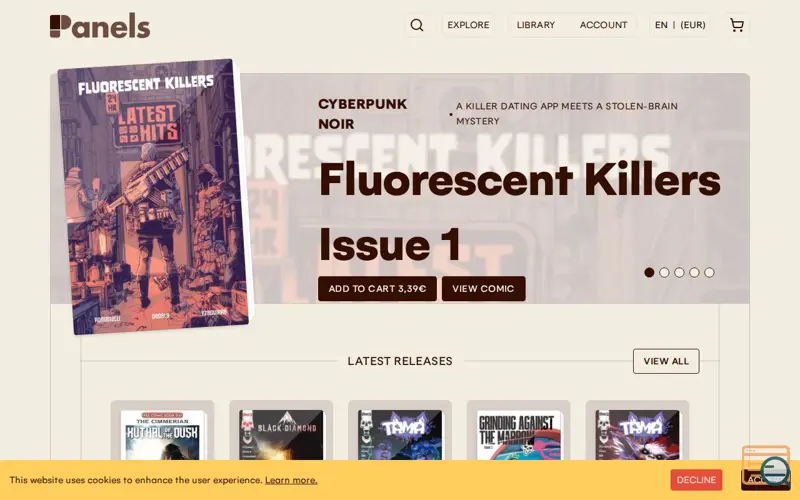 Screenshot of Panels Store