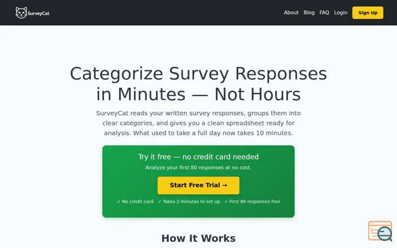 Screenshot of SurveyCat