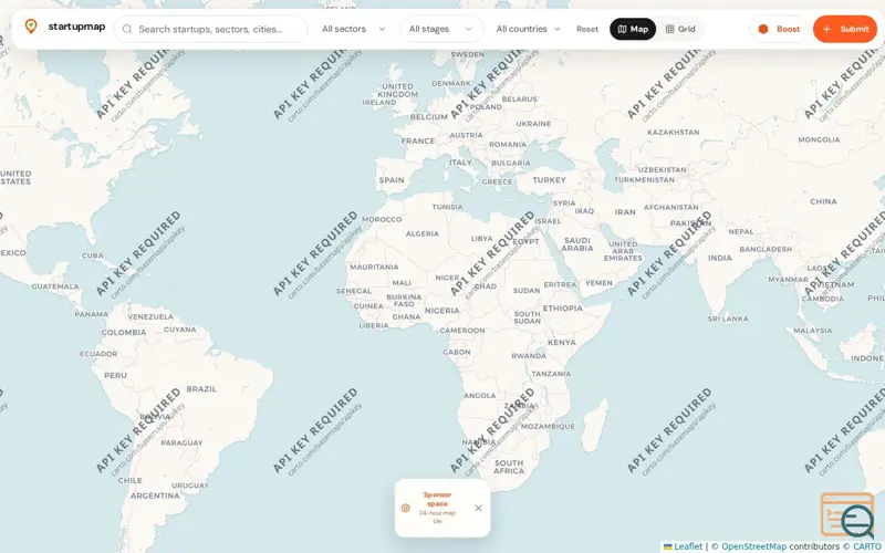 Screenshot of startupmap