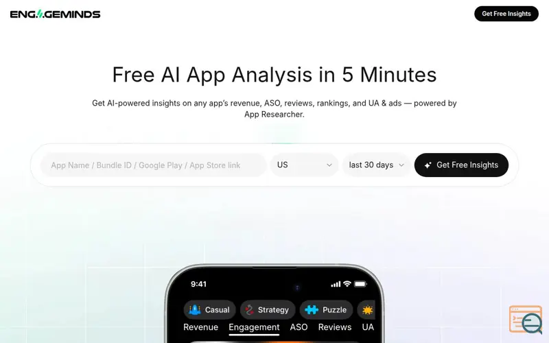 Screenshot of App Researcher by EngageMinds
