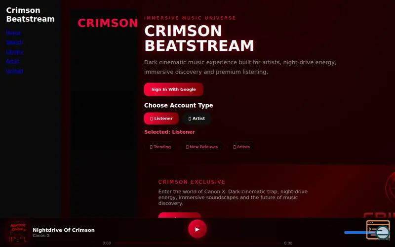 Screenshot of Crimson beatstream 