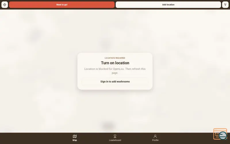 Screenshot of OpenLoo