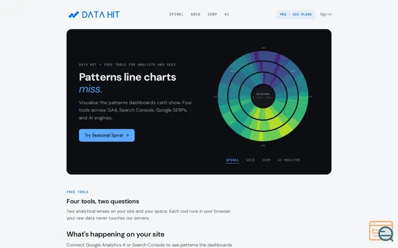 Screenshot of DATA HIT Tools